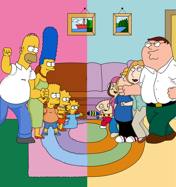 Прикрепленное изображение: The_Simpsons_vs__Family_Guy_by_baseballer13.png
